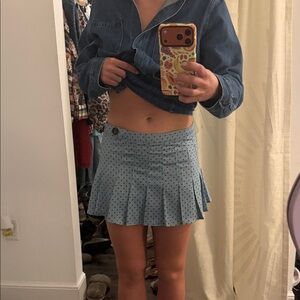 Urban Outfitters Light Blue Polka Dot Mini Skirt